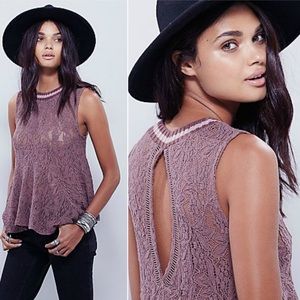 Free People All Star Lace Peplum Tank Top
